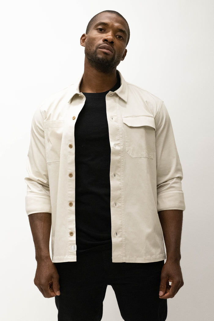 Casual Friday August Lyocell Light Sand Overshirt