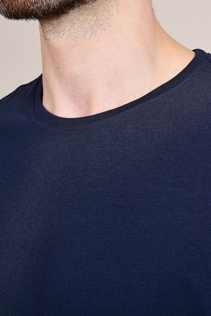 Casual Friday Navy Crew Neck Cotton T-Shirt