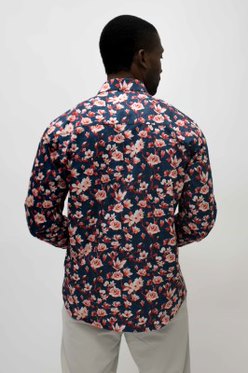 Claudio Lugli Red & Navy Floral Shirt