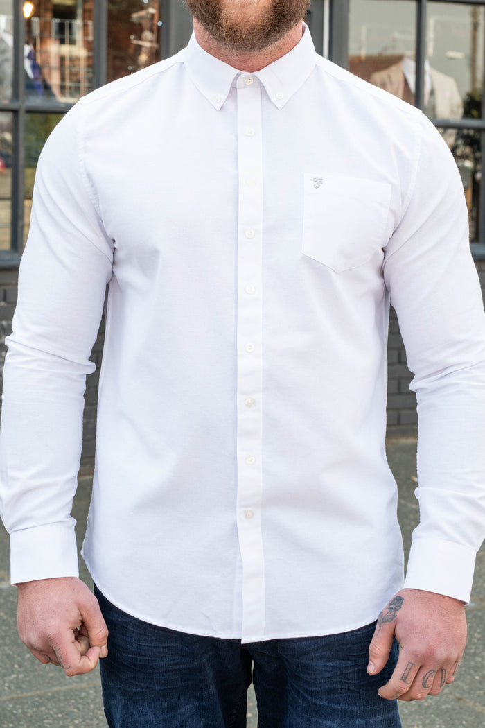 Farah Drayton Oxford Shirt In White
