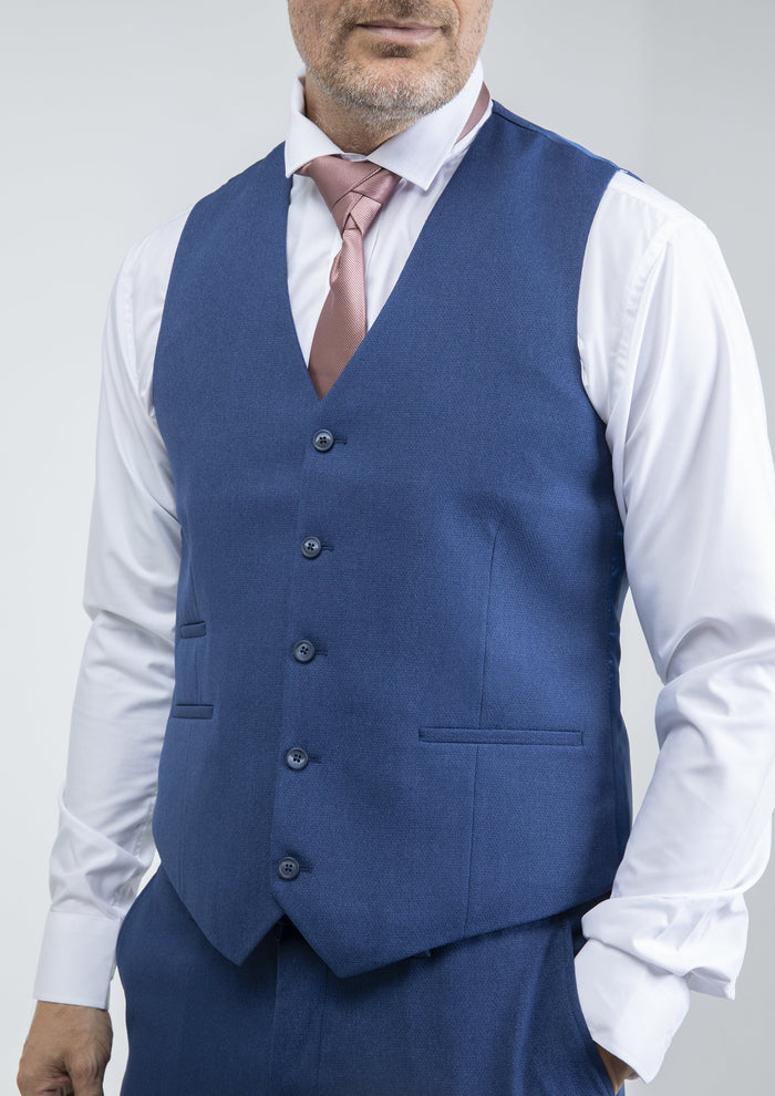 Fratelli Blue With Contrast Detail Waistcoat