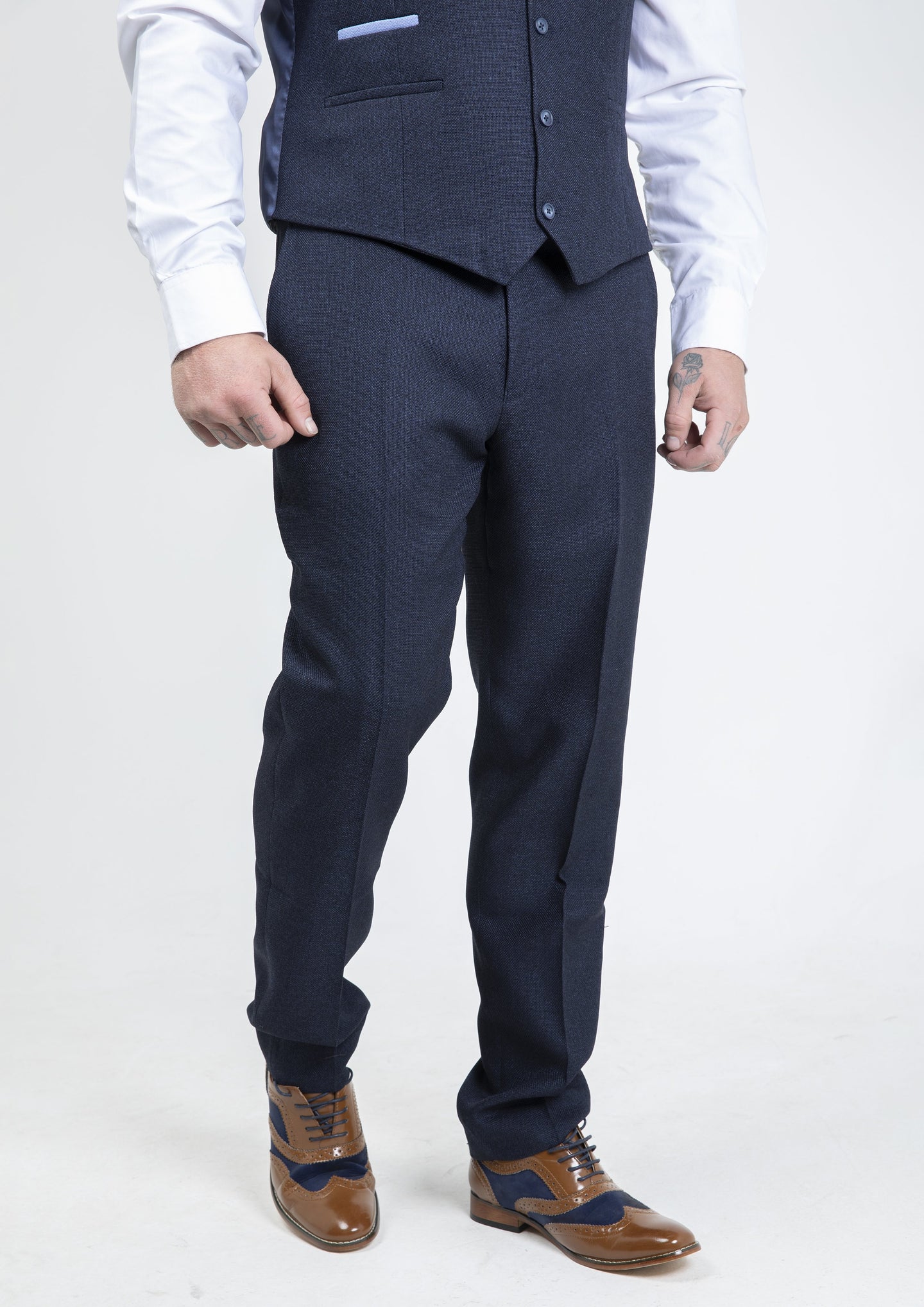 Fratelli Navy With Contrast Detail Trousers