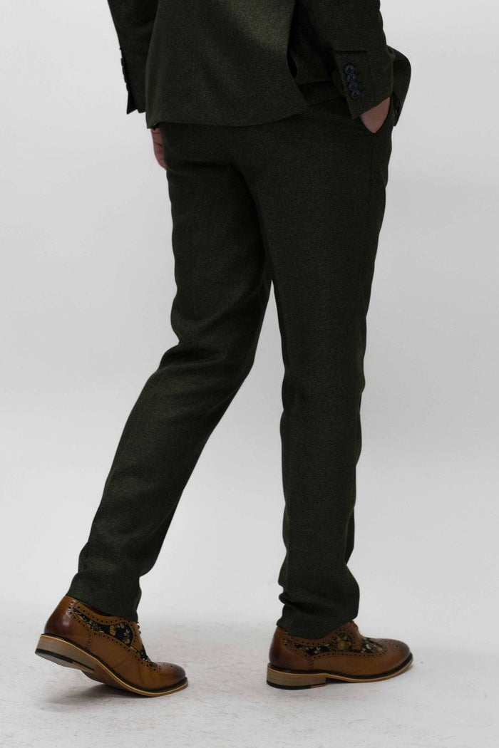 Fratelli Olive With Contrast Detail Trousers