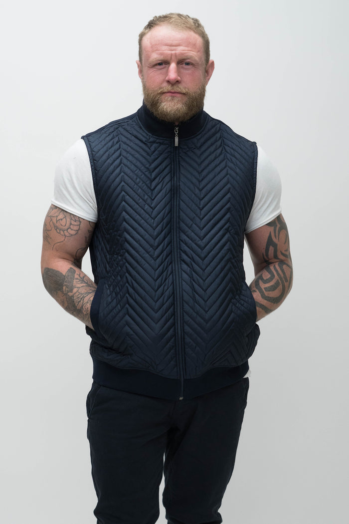 Guide London Navy Quilted Gilet