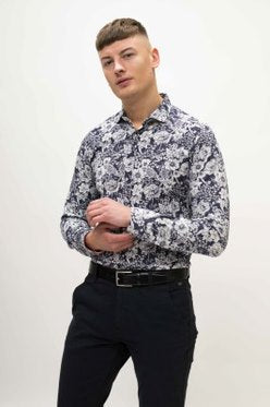 Guide London Navy & White Floral Shirt