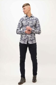 Guide London Navy & White Floral Shirt