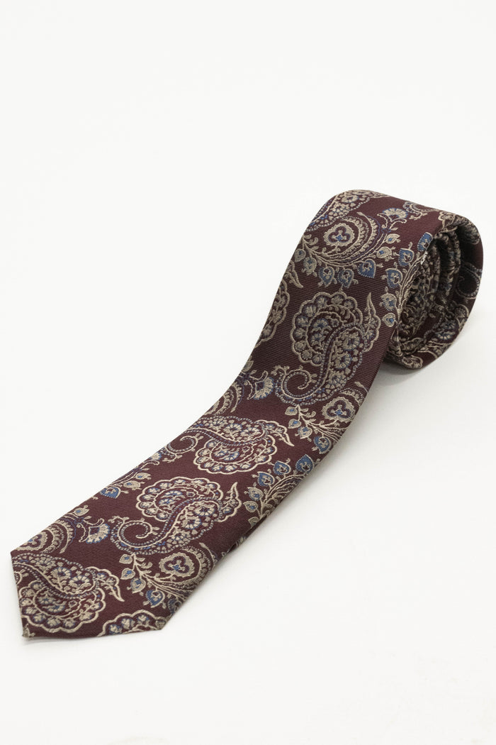 Knightsbridge Neckwear Burgundy Silk Paisley Tie