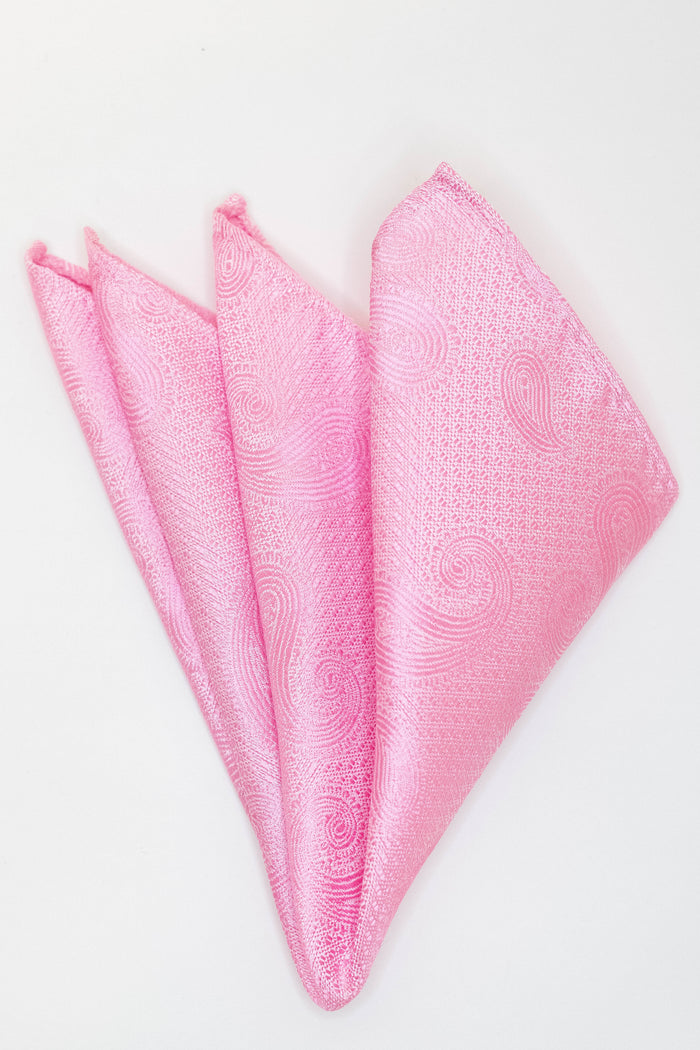 Knightsbridge Neckwear Pink Paisley Pocket Square Pink