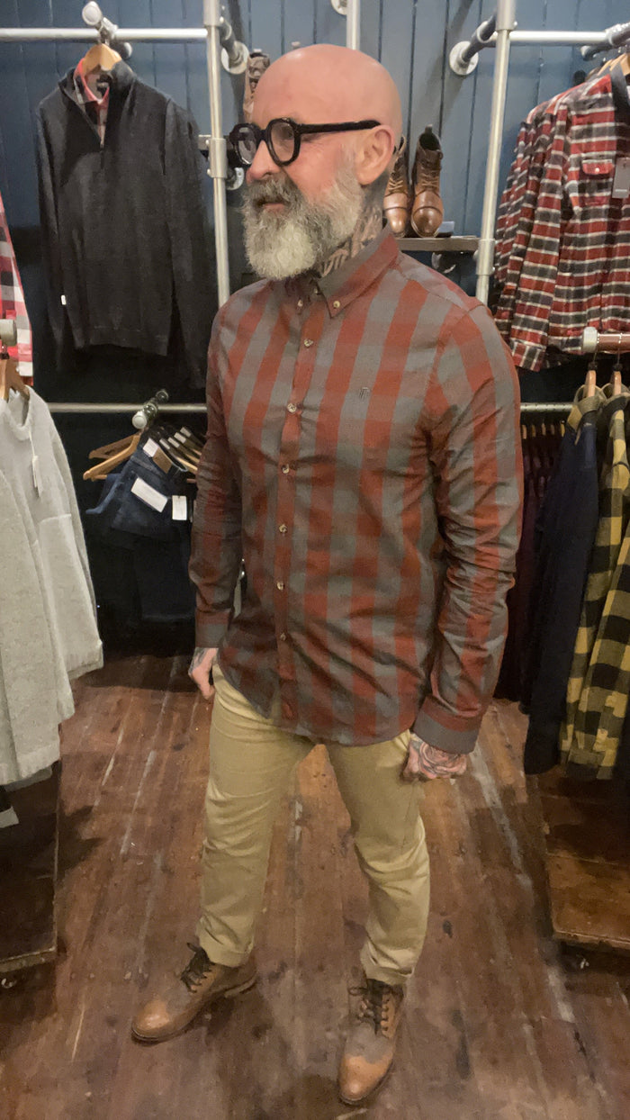 Mish Mash Rust Tonal Check Shirt