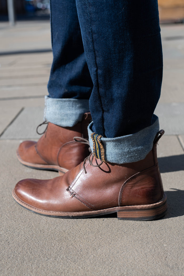 Roamers Brown Leather Desert Boots