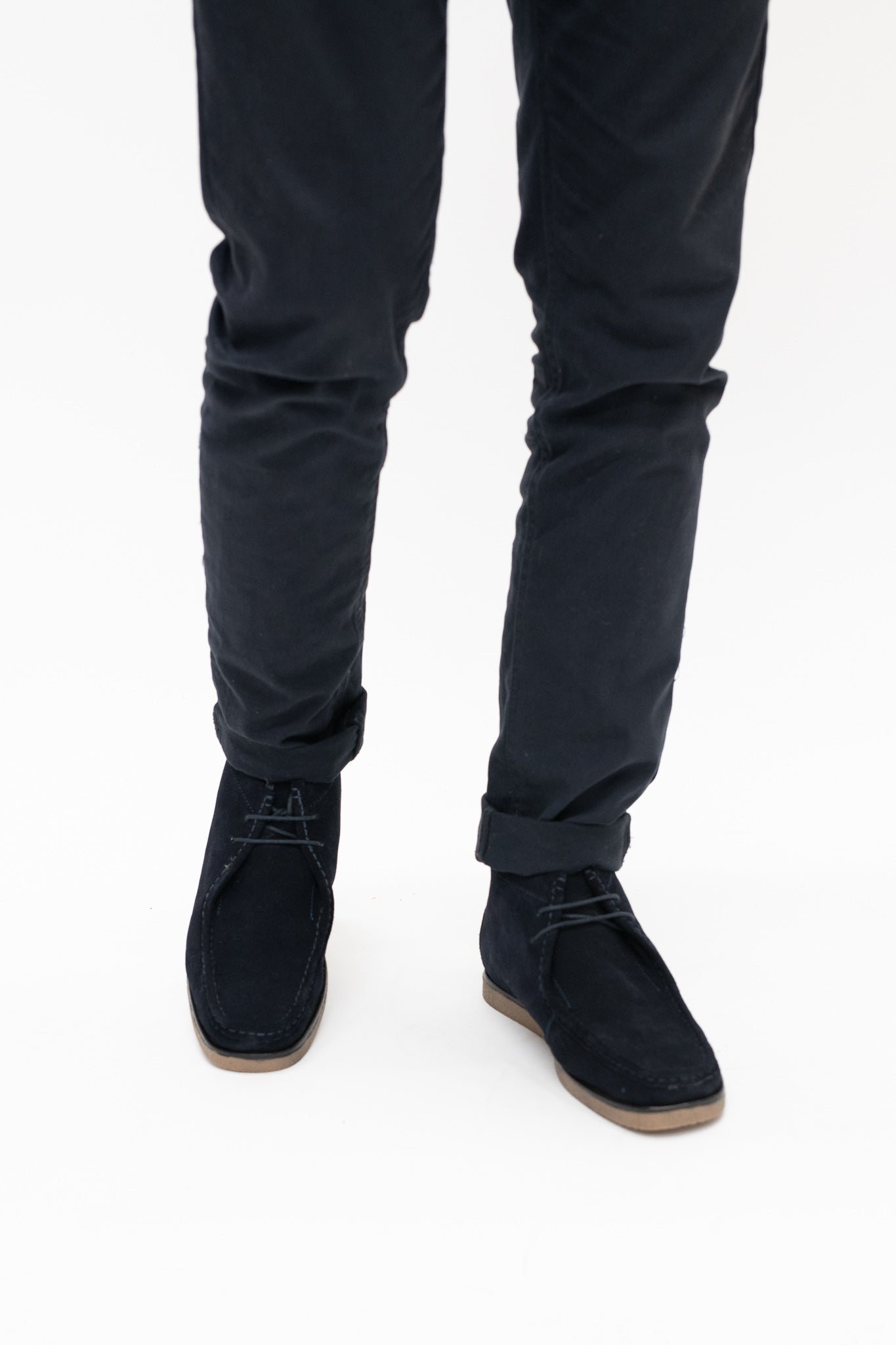 Roamers Navy Suede Para Boots