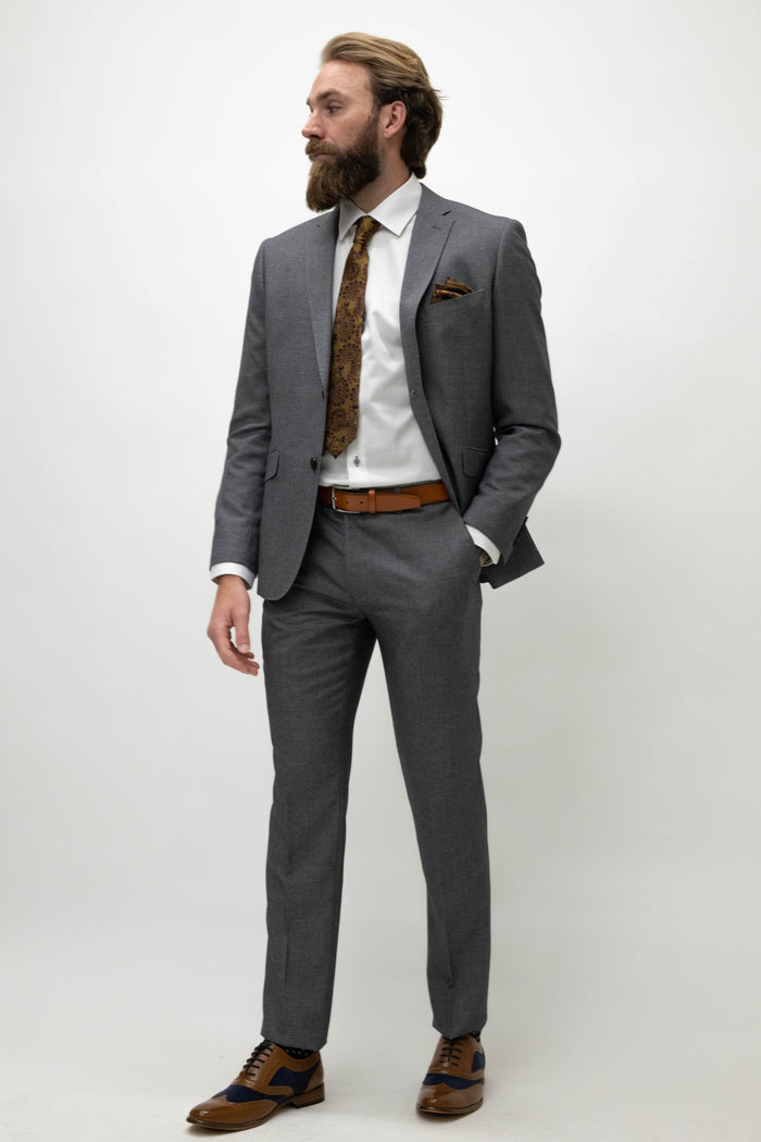 Skopes Harcourt Silver Tapered Fit Trousers