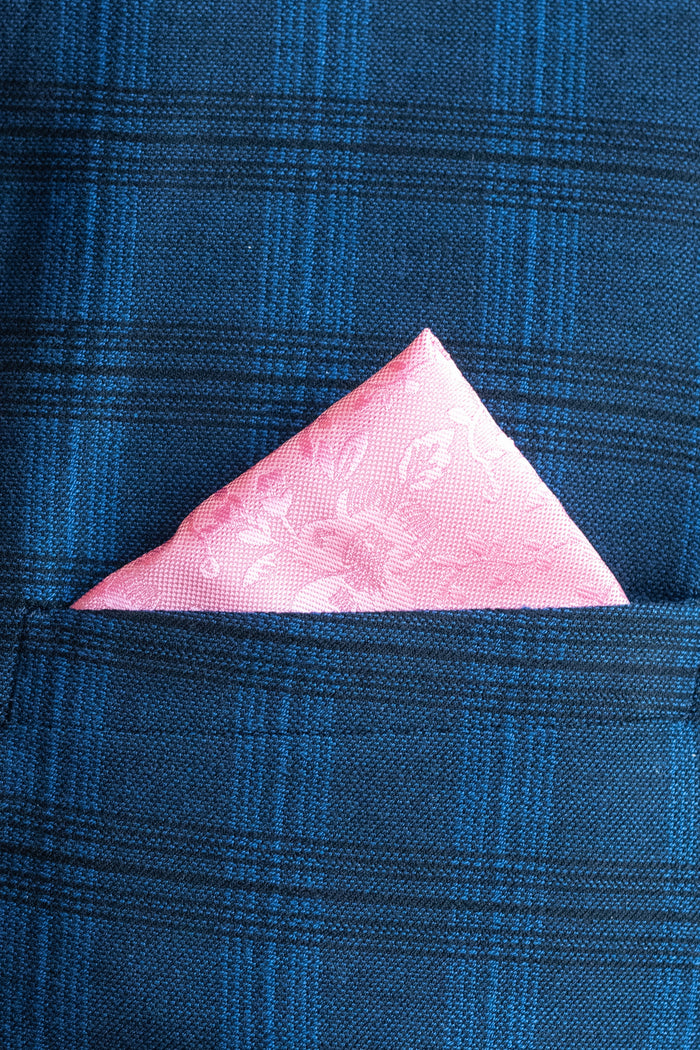 Skopes Metallic Pink Floral Tie & Pocket Square Set
